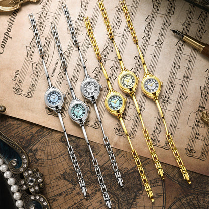 Gold Good-looking Thin Strap Quartz Watch