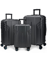 BAGSMART Expandable Spinner Wheel Luggage Trio - Black
