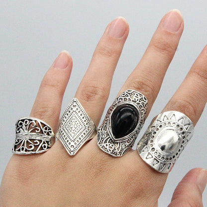 Women's Vintage Water Drop Diamond Ring Suit