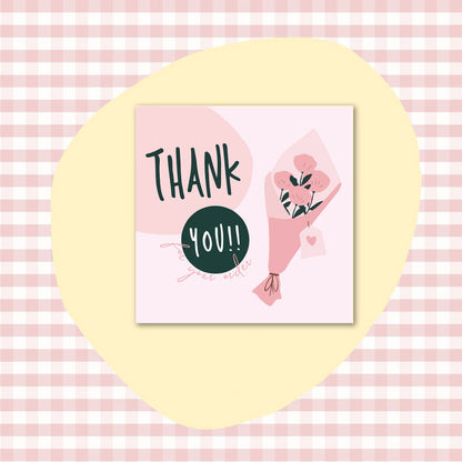 50 PcsPack Square Simple Thank-you Card Coated Paper Business Cards