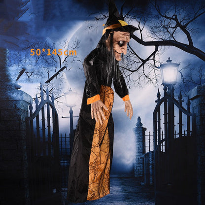 Juguete de bruja eléctrico activado por voz de Halloween, Festival de Fantasmas, Accesorios de arreglo para decoración exterior de bar