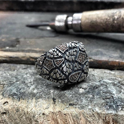 Roman Relief Retro Vintage Ring