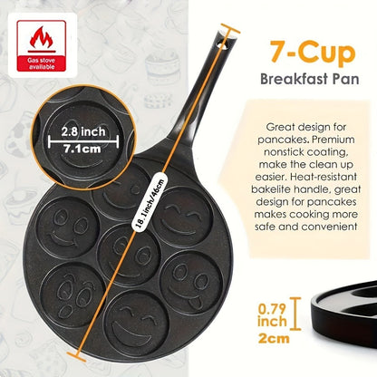 7-Cup Nonstick Pancake & Waffle Maker Pan Easy Breakfast