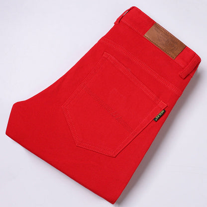 Jean décontracté taille mi-haute stretch slim tout-assorti