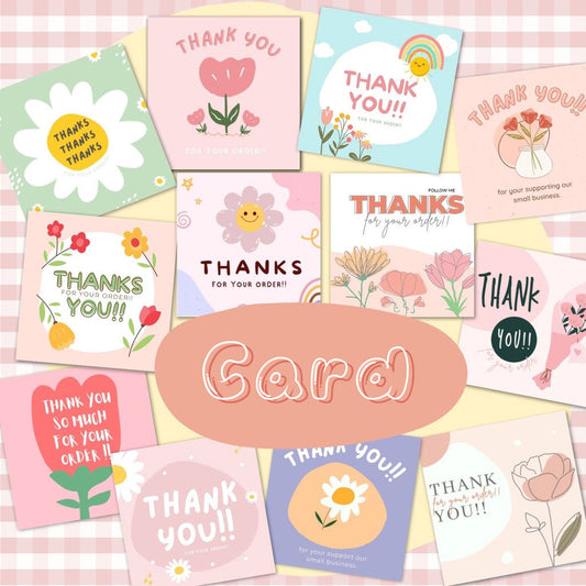 50 cartes de remerciement carrées simples en papier couché pour entreprises