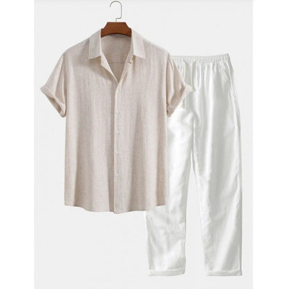 Men's Casual Loose Short Sleeve Shirt Casual Pants Suit