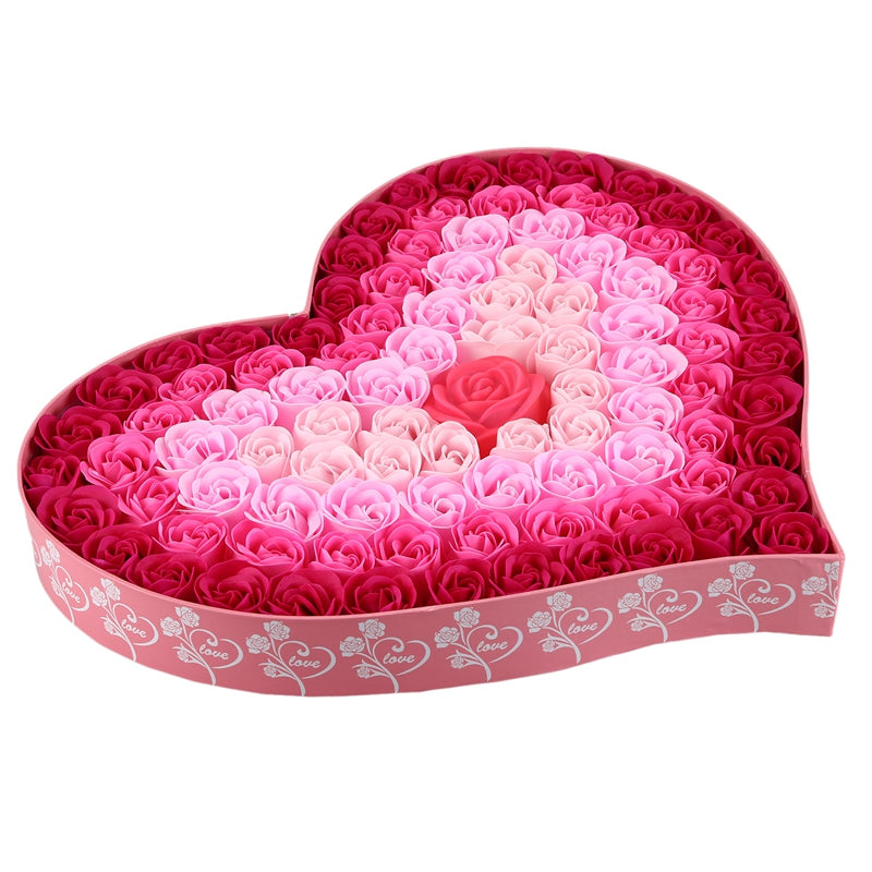 Gradient LED Heart-Shaped Soap Rose Gift Box – Romantic Flower Gift for Valentine's Day, Birthdays & Special Occasions