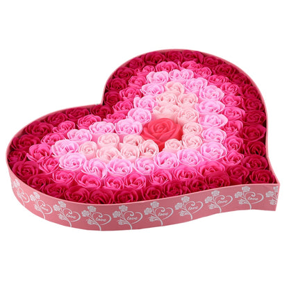 Gradient LED Heart-Shaped Soap Rose Gift Box – Romantic Flower Gift for Valentine's Day, Birthdays & Special Occasions