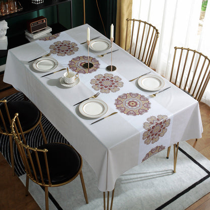 Printed Check Thickened Round Table Wash Free