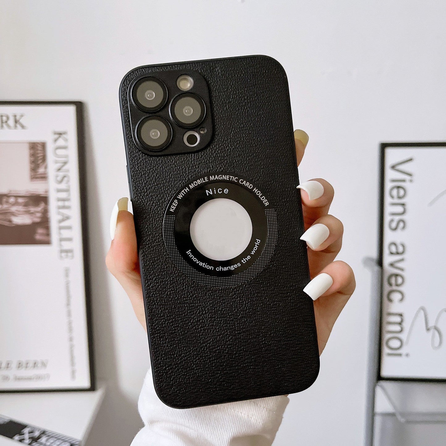 Litchi Grain Leather iPhone 15 & 16 Case