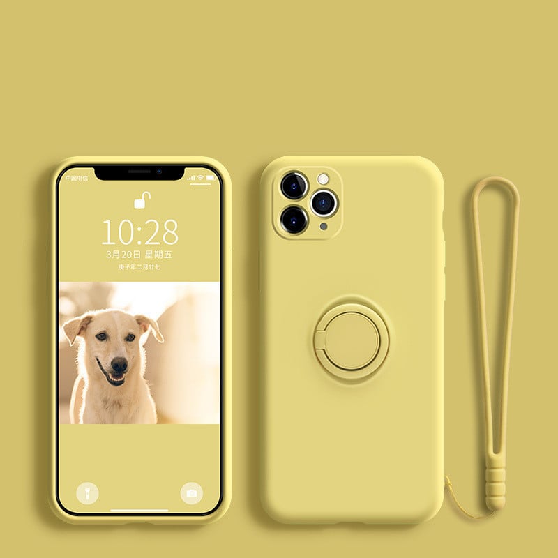 Liquid Silicone Phone Case with Ring Holder – Shockproof, Grip-Friendly & Compatible Design