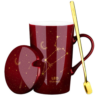 Gift Box With Lid Spoon Milk Coffee Cup