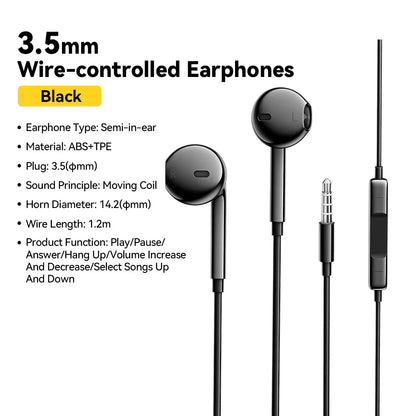 ESSAGER 3.5mm Wired In-Ear Headphones | Built-in Mic and Volume Control