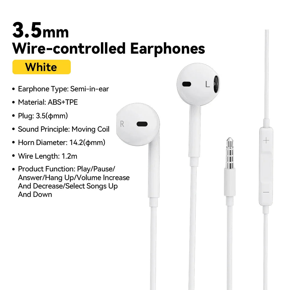 ESSAGER 3.5mm Wired In-Ear Headphones | Built-in Mic and Volume Control