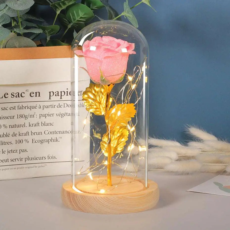 Eternal Rose LED Light in Glass Cover 5 Pack