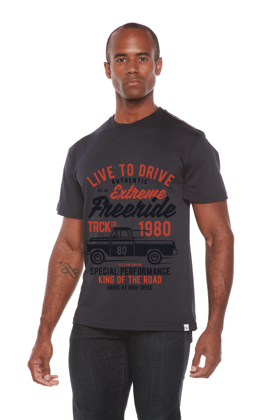 T-shirt graphique à manches courtes Extreme Freeride en viscose de bambou et coton biologique pour homme