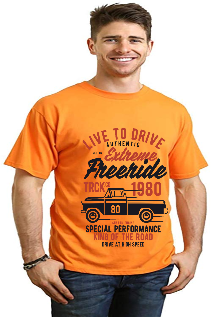 T-shirt graphique à manches courtes Extreme Freeride en viscose de bambou et coton biologique pour homme