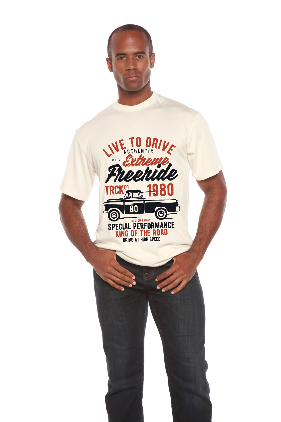 T-shirt graphique à manches courtes Extreme Freeride en viscose de bambou et coton biologique pour homme