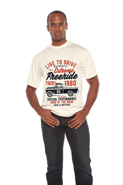 T-shirt graphique à manches courtes Extreme Freeride en viscose de bambou et coton biologique pour homme