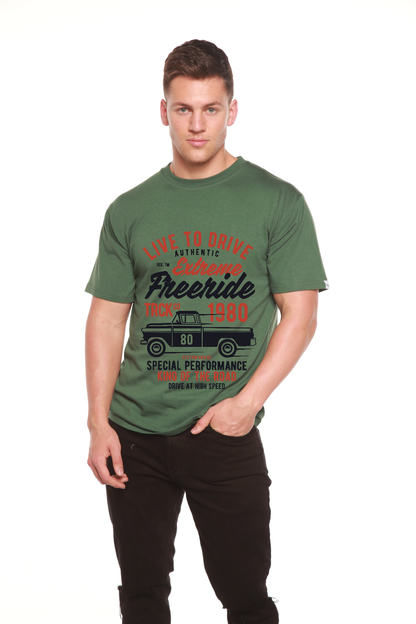 T-shirt graphique à manches courtes Extreme Freeride en viscose de bambou et coton biologique pour homme