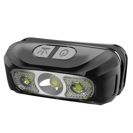 Lithium Battery LED Headlamp – Rechargeable Motion Sensor Headlight for Outdoor Sports, Camping & Running