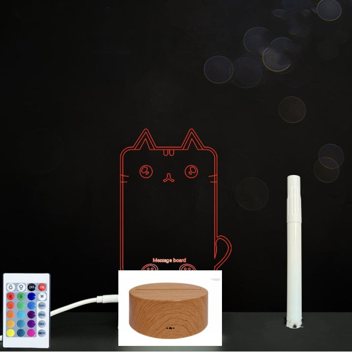 Tableau de messages manuscrits en acrylique 3D avec lumière LED