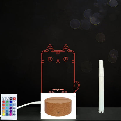 Tableau de messages manuscrits en acrylique 3D avec lumière LED