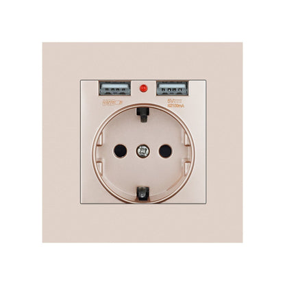 German Type Socket Wall Power Socket With Dual USB