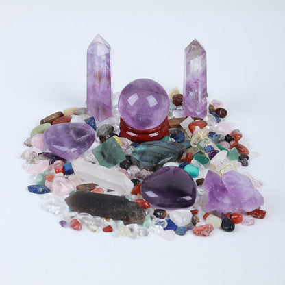 Donghai Natural Crystal Gem Hexagonal Prism Energy Ball Gift Box