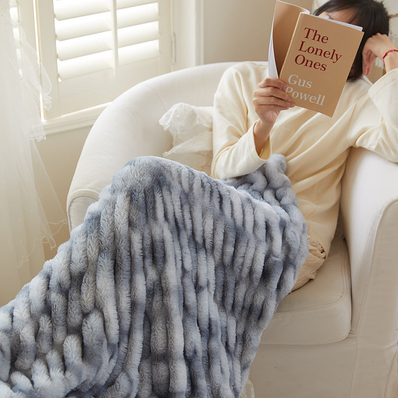 Manta de felpa LuxuryRabbit de piel gruesa para invierno