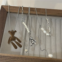 Flocking Bear Three-plant Sweater Chain Long Clavicle