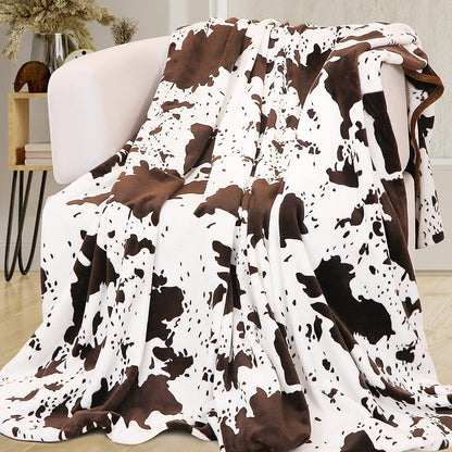 Manta de Franela Digital con Estampado de Vaca