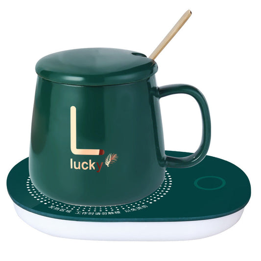 Sous-verre chauffant de bureau à température constante 55 degrés avec coffret cadeau
