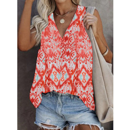 Camiseta sin mangas estampada estilo chaleco de talla grande