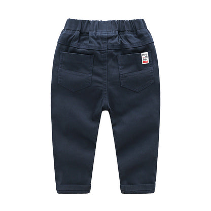 Embroidered Pants Solid Color Soft Children's Pants