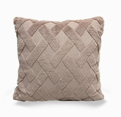Plush Solid Color Sofa Pillowcase Living Room Cushion