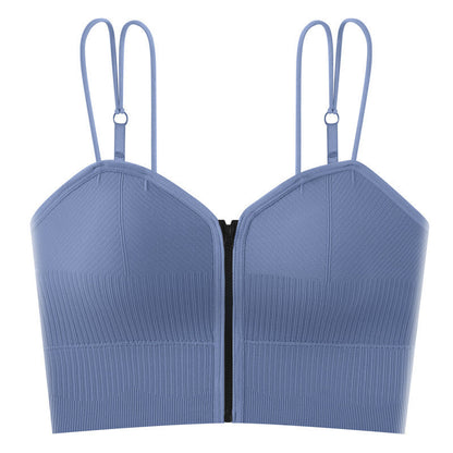 Fashion Zipper With Beautiful Back Suspender Vest