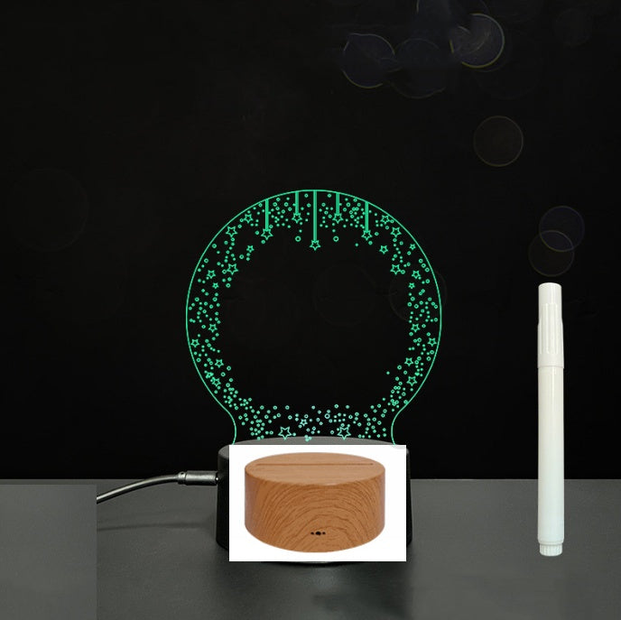 Tableau de messages manuscrits en acrylique 3D avec lumière LED