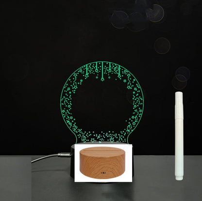 Tableau de messages manuscrits en acrylique 3D avec lumière LED