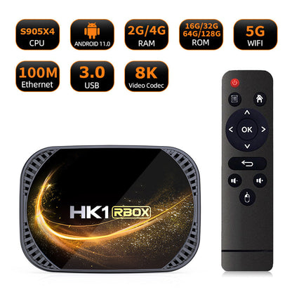 HK1 X4S Android 11 Set-top BOX TV BOX S905X4 5GWiFi Bluetooth 8k