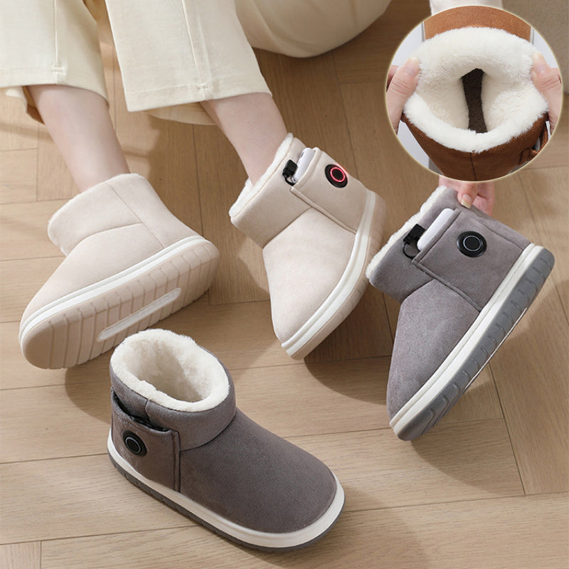Chaussures chauffantes électriques Chaussons chauffants rechargeables pour pieds, chauffage à domicile, chaussures en coton chaud à régulation de température pour l'hiver