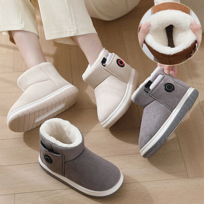 Chaussures chauffantes électriques Chaussons chauffants rechargeables pour pieds, chauffage à domicile, chaussures en coton chaud à régulation de température pour l'hiver