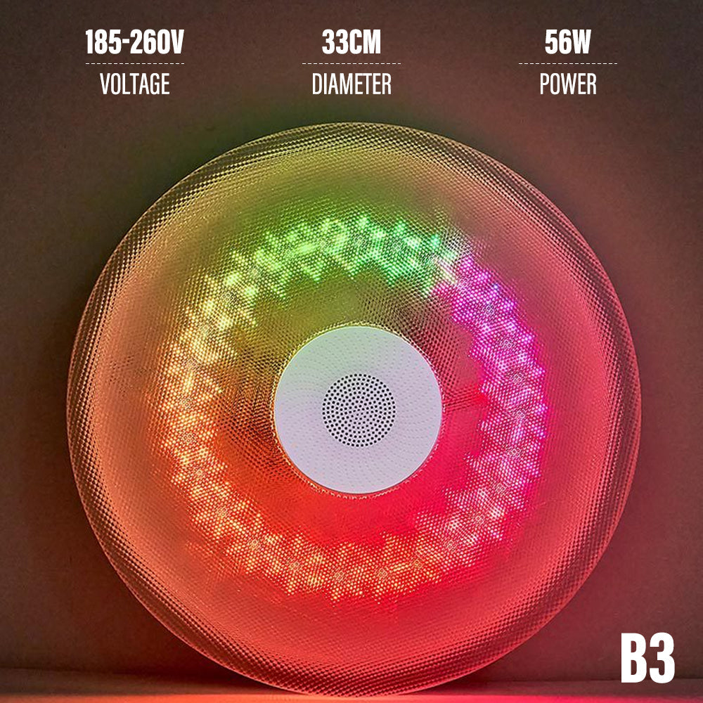 Lámpara de techo Bluetooth inteligente RGB colorida con música