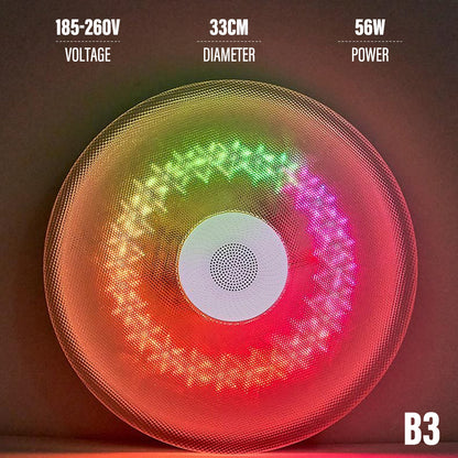 Lámpara de techo Bluetooth inteligente RGB colorida con música