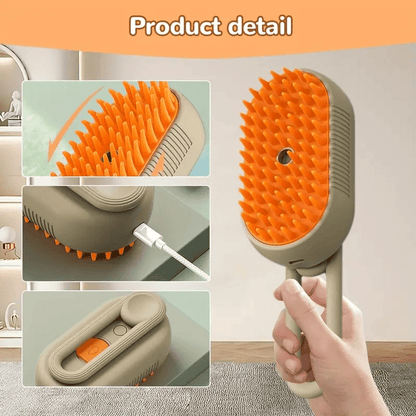 3-in-1 Electric Pet Brush – Steam Cleaner, Hair Remover & Massager for Dogs & Cats