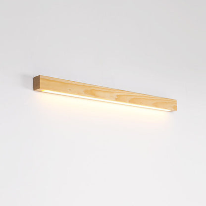 Walnut Color Log Strip Wall Lamp Modern Minimalist