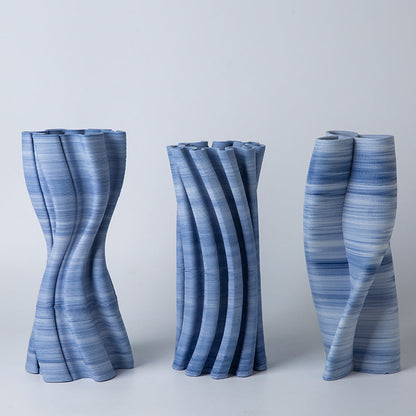 Blue And White Ceramic Large Vase Model Room Living Room Decoration Flower Arrangement