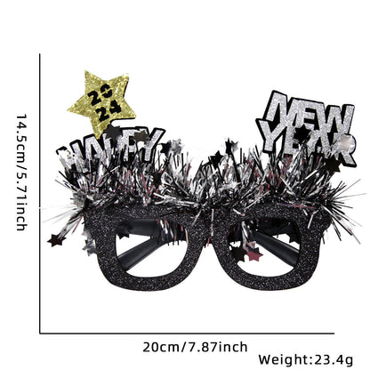 2024 New Year Party Funny Holiday Decorative Glasses Photo Props Glasses Frame