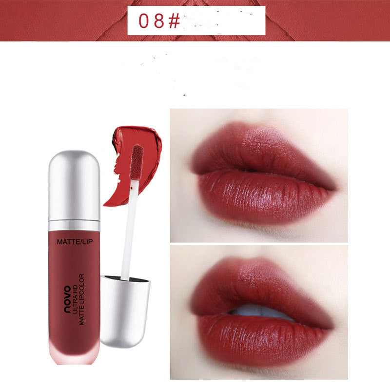 NOVO Crème Glacée Rouge à Lèvres Velours Mat Laque Liquide pour Étudiante
