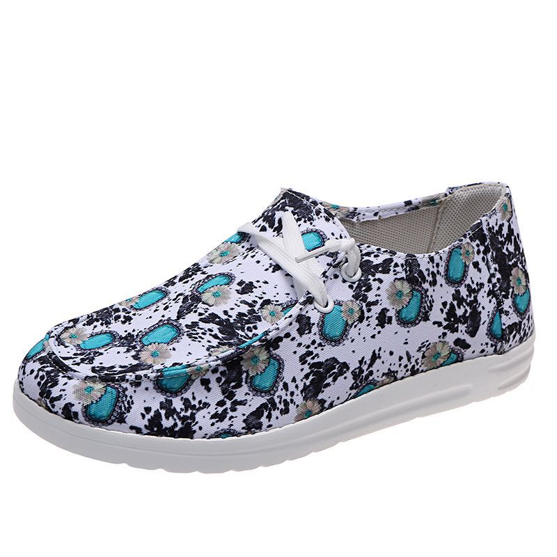Loafers Women Sunflower Print Decor